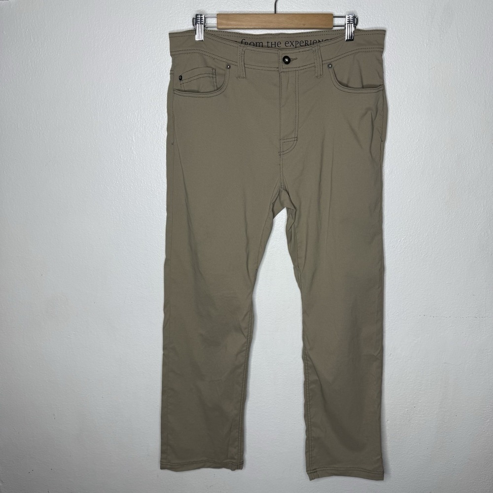Prana Brion Slim Fit Pants Beige Men's 35 Nylon Outdoor Hiking Gorpcore‎ Camping